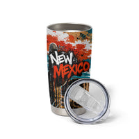 New Mexico Desert Road Sign Tumbler Cup Zia Symbol Grunge Paint Splatter Travel Graphic