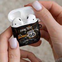 Personalized New Mexico Route 66 Classic Car AirPods Case Desert Cactus Grunge Paint Splatter Vintage Road Trip