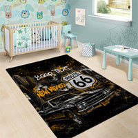 Personalized New Mexico Route 66 Classic Car Area Rug Desert Cactus Grunge Paint Splatter Vintage Road Trip