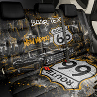 Personalized New Mexico Route 66 Classic Car Back Car Seat Cover Desert Cactus Grunge Paint Splatter Vintage Road Trip