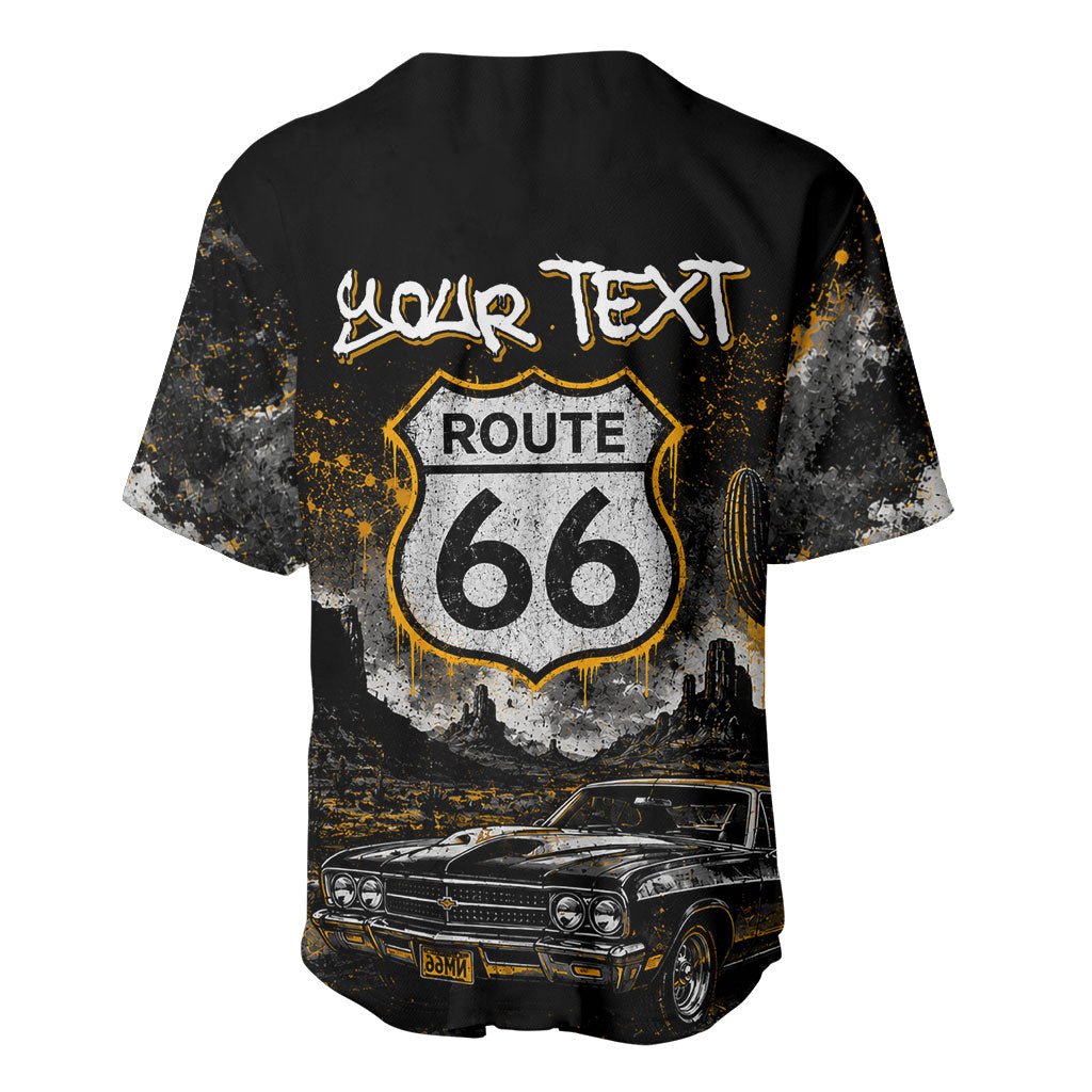 Personalized New Mexico Route 66 Classic Car Baseball Jersey Desert Cactus Grunge Paint Splatter Vintage Road Trip