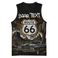 Personalized New Mexico Route 66 Classic Car Basketball Jersey Desert Cactus Grunge Paint Splatter Vintage Road Trip