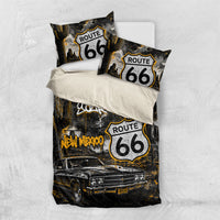 Personalized New Mexico Route 66 Classic Car Bedding Set Desert Cactus Grunge Paint Splatter Vintage Road Trip