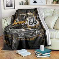 Personalized New Mexico Route 66 Classic Car Blanket Desert Cactus Grunge Paint Splatter Vintage Road Trip