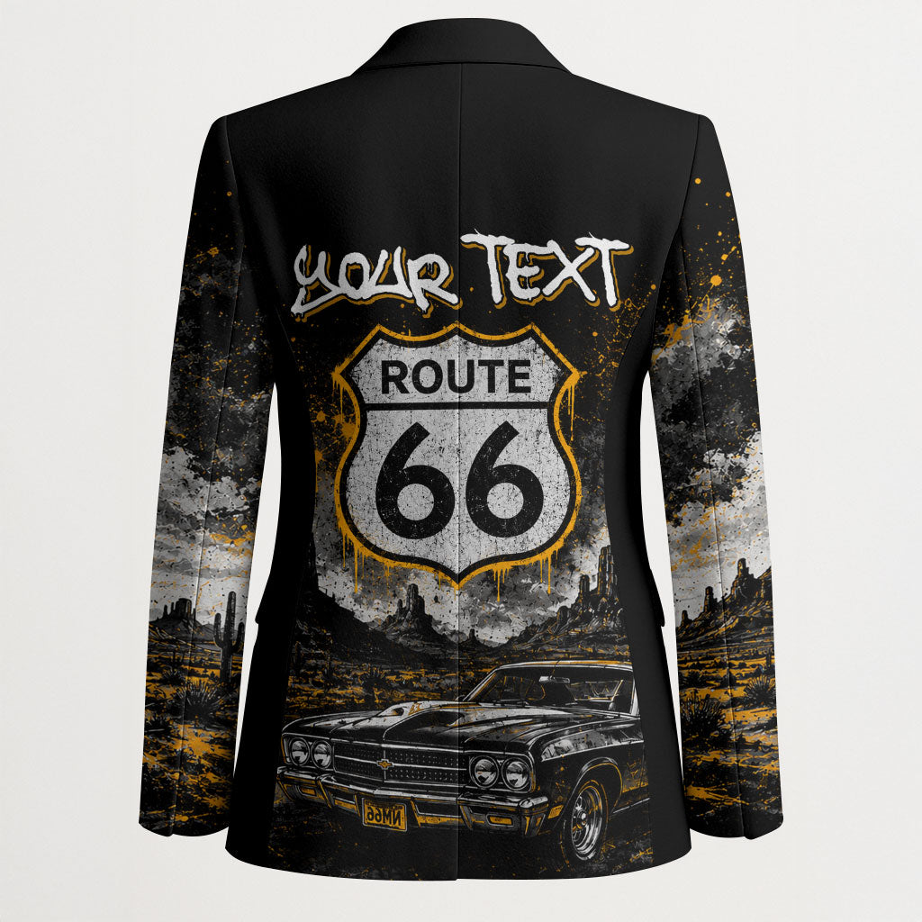 Personalized New Mexico Route 66 Classic Car Blazer Desert Cactus Grunge Paint Splatter Vintage Road Trip