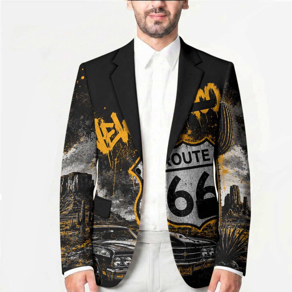 Personalized New Mexico Route 66 Classic Car Blazer Desert Cactus Grunge Paint Splatter Vintage Road Trip