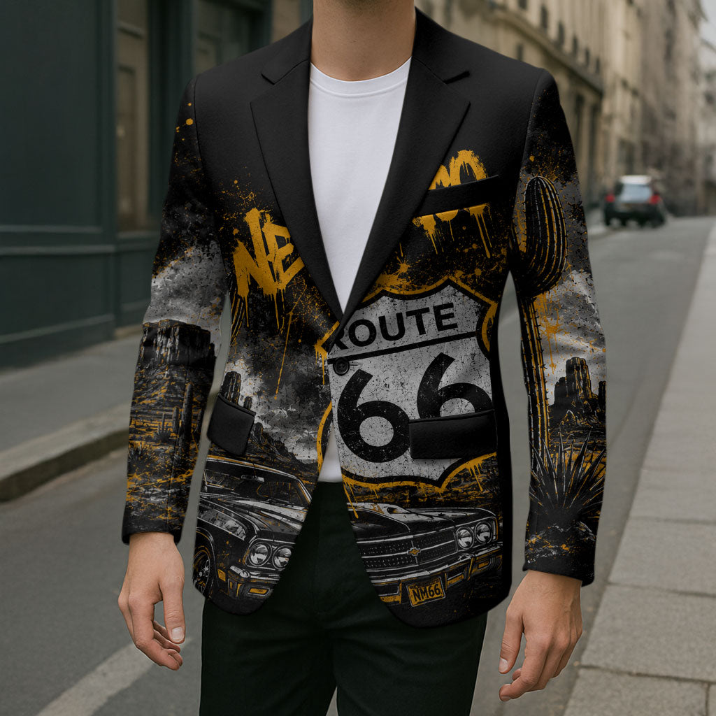 Personalized New Mexico Route 66 Classic Car Blazer Desert Cactus Grunge Paint Splatter Vintage Road Trip