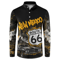 Personalized New Mexico Route 66 Classic Car Button Sweatshirt Desert Cactus Grunge Paint Splatter Vintage Road Trip