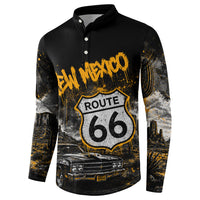 Personalized New Mexico Route 66 Classic Car Button Sweatshirt Desert Cactus Grunge Paint Splatter Vintage Road Trip