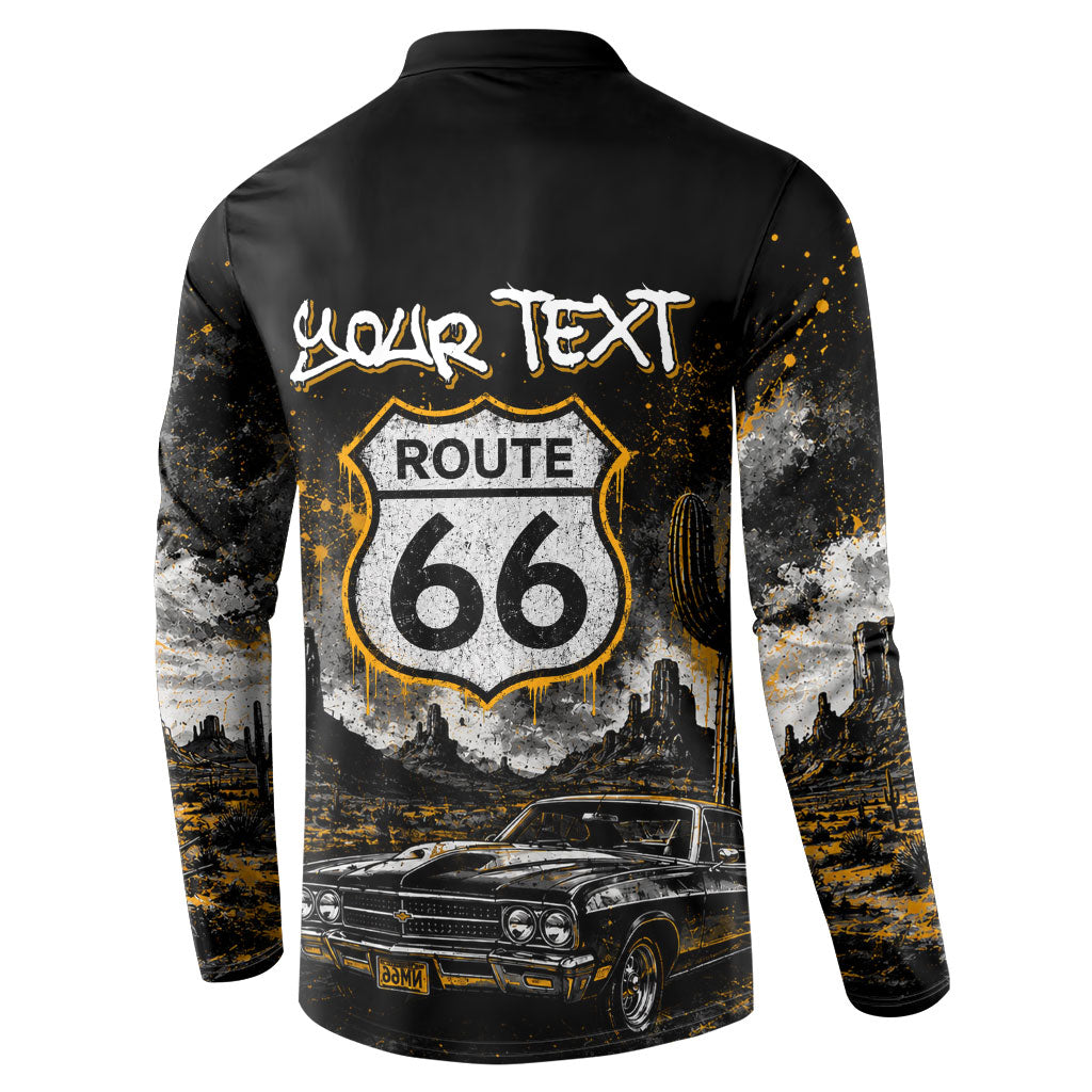 Personalized New Mexico Route 66 Classic Car Button Sweatshirt Desert Cactus Grunge Paint Splatter Vintage Road Trip