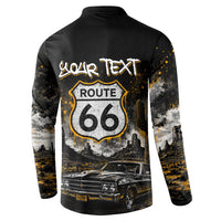 Personalized New Mexico Route 66 Classic Car Button Sweatshirt Desert Cactus Grunge Paint Splatter Vintage Road Trip