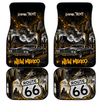 Personalized New Mexico Route 66 Classic Car Car Mats Desert Cactus Grunge Paint Splatter Vintage Road Trip