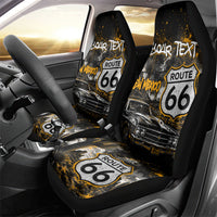 Personalized New Mexico Route 66 Classic Car Car Seat Cover Desert Cactus Grunge Paint Splatter Vintage Road Trip