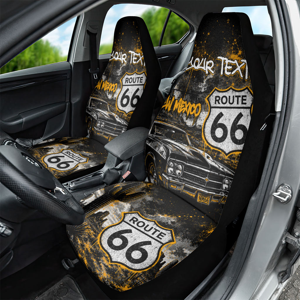 Personalized New Mexico Route 66 Classic Car Car Seat Cover Desert Cactus Grunge Paint Splatter Vintage Road Trip
