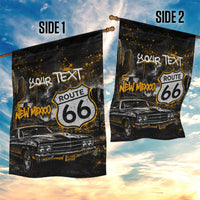 Personalized New Mexico Route 66 Classic Car Garden Flag Desert Cactus Grunge Paint Splatter Vintage Road Trip