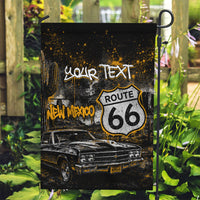 Personalized New Mexico Route 66 Classic Car Garden Flag Desert Cactus Grunge Paint Splatter Vintage Road Trip