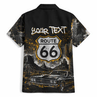 Personalized New Mexico Route 66 Classic Car Hawaiian Shirt Desert Cactus Grunge Paint Splatter Vintage Road Trip