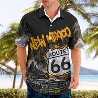Personalized New Mexico Route 66 Classic Car Hawaiian Shirt Desert Cactus Grunge Paint Splatter Vintage Road Trip