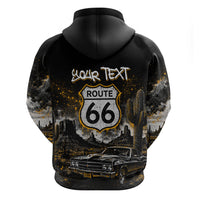 Personalized New Mexico Route 66 Classic Car Hoodie Desert Cactus Grunge Paint Splatter Vintage Road Trip