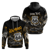 Personalized New Mexico Route 66 Classic Car Hoodie Desert Cactus Grunge Paint Splatter Vintage Road Trip