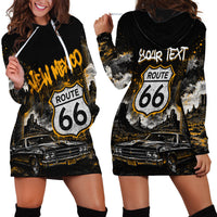 Personalized New Mexico Route 66 Classic Car Hoodie Dress Desert Cactus Grunge Paint Splatter Vintage Road Trip