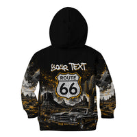 Personalized New Mexico Route 66 Classic Car Kid Hoodie Desert Cactus Grunge Paint Splatter Vintage Road Trip
