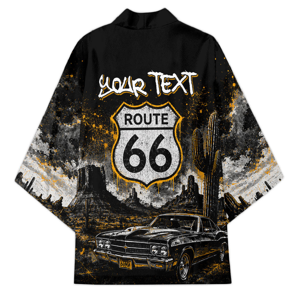 Personalized New Mexico Route 66 Classic Car Kimono Desert Cactus Grunge Paint Splatter Vintage Road Trip