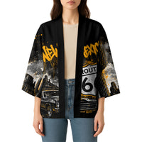Personalized New Mexico Route 66 Classic Car Kimono Desert Cactus Grunge Paint Splatter Vintage Road Trip