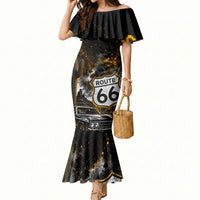 Personalized New Mexico Route 66 Classic Car Mermaid Dress Desert Cactus Grunge Paint Splatter Vintage Road Trip