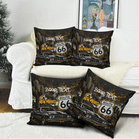 Personalized New Mexico Route 66 Classic Car Pillow Cover Desert Cactus Grunge Paint Splatter Vintage Road Trip