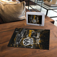 Personalized New Mexico Route 66 Classic Car Puzzle Desert Cactus Grunge Paint Splatter Vintage Road Trip