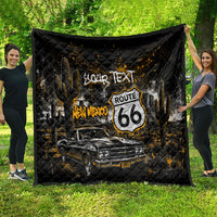Personalized New Mexico Route 66 Classic Car Quilt Desert Cactus Grunge Paint Splatter Vintage Road Trip