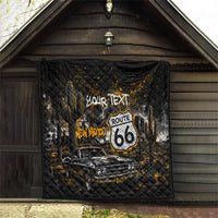 Personalized New Mexico Route 66 Classic Car Quilt Desert Cactus Grunge Paint Splatter Vintage Road Trip
