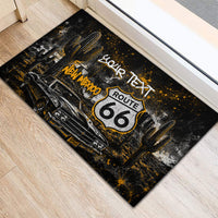 Personalized New Mexico Route 66 Classic Car Rubber Doormat Desert Cactus Grunge Paint Splatter Vintage Road Trip