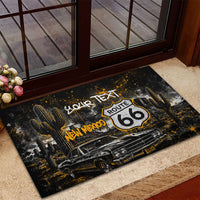 Personalized New Mexico Route 66 Classic Car Rubber Doormat Desert Cactus Grunge Paint Splatter Vintage Road Trip