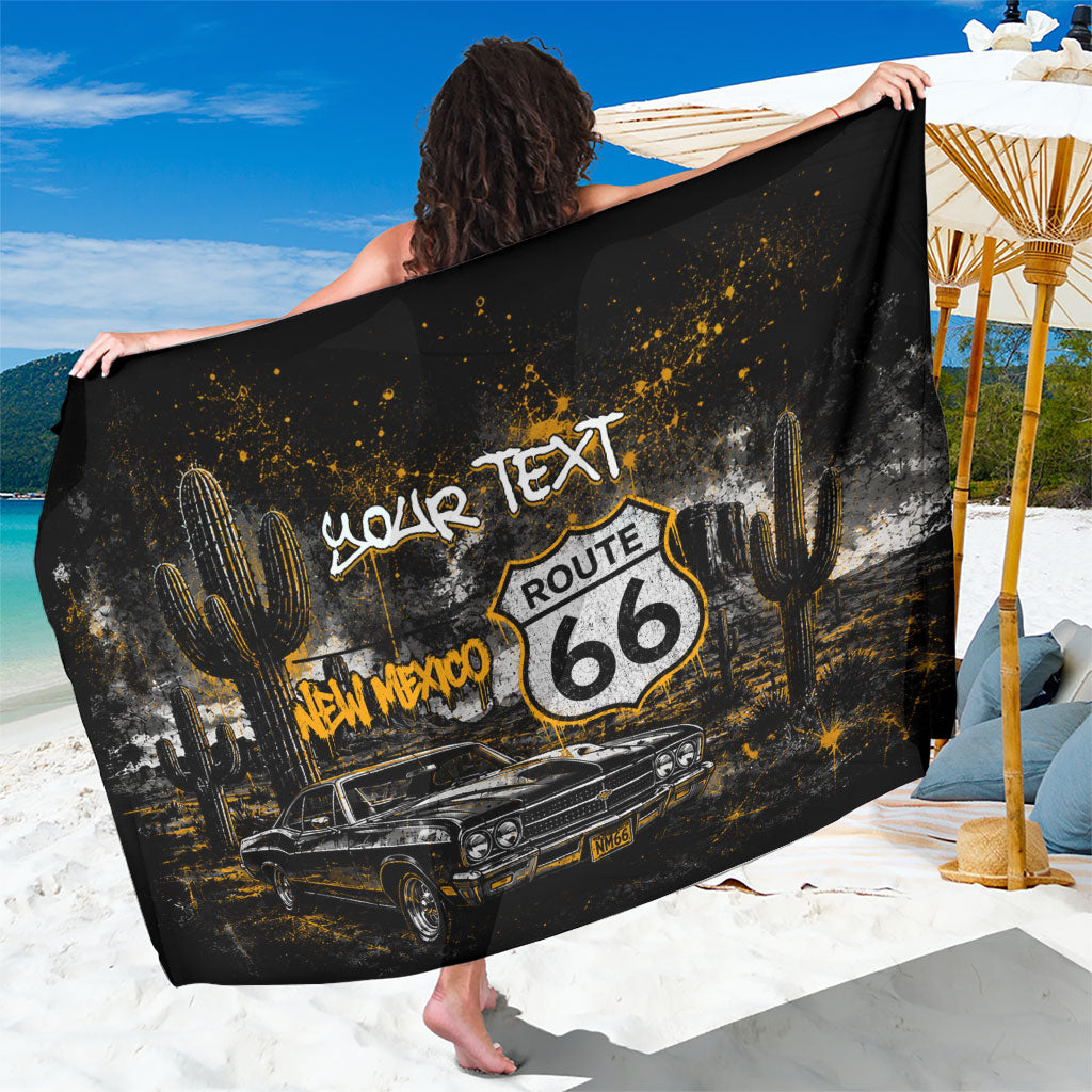 Personalized New Mexico Route 66 Classic Car Sarong Desert Cactus Grunge Paint Splatter Vintage Road Trip