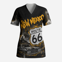 Personalized New Mexico Route 66 Classic Car Scrub Top Desert Cactus Grunge Paint Splatter Vintage Road Trip