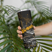 Personalized New Mexico Route 66 Classic Car Skinny Tumbler Desert Cactus Grunge Paint Splatter Vintage Road Trip