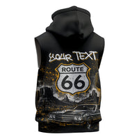 Personalized New Mexico Route 66 Classic Car Sleeveless Hoodie Desert Cactus Grunge Paint Splatter Vintage Road Trip