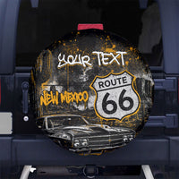 Personalized New Mexico Route 66 Classic Car Spare Tire Cover Desert Cactus Grunge Paint Splatter Vintage Road Trip