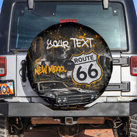 Personalized New Mexico Route 66 Classic Car Spare Tire Cover Desert Cactus Grunge Paint Splatter Vintage Road Trip
