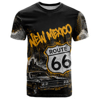 Personalized New Mexico Route 66 Classic Car T Shirt Desert Cactus Grunge Paint Splatter Vintage Road Trip