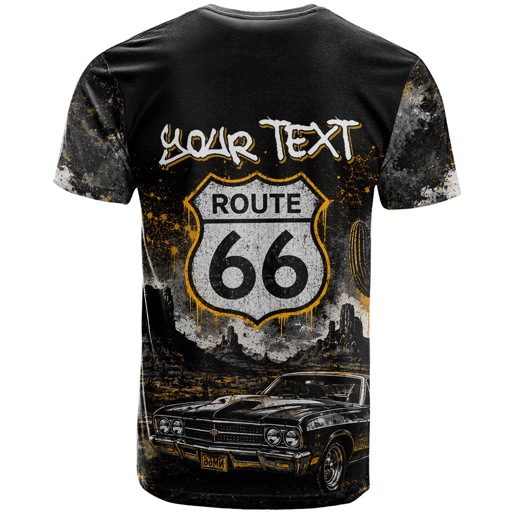 Personalized New Mexico Route 66 Classic Car T Shirt Desert Cactus Grunge Paint Splatter Vintage Road Trip