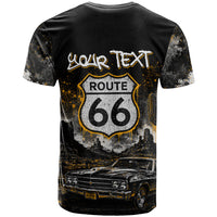 Personalized New Mexico Route 66 Classic Car T Shirt Desert Cactus Grunge Paint Splatter Vintage Road Trip