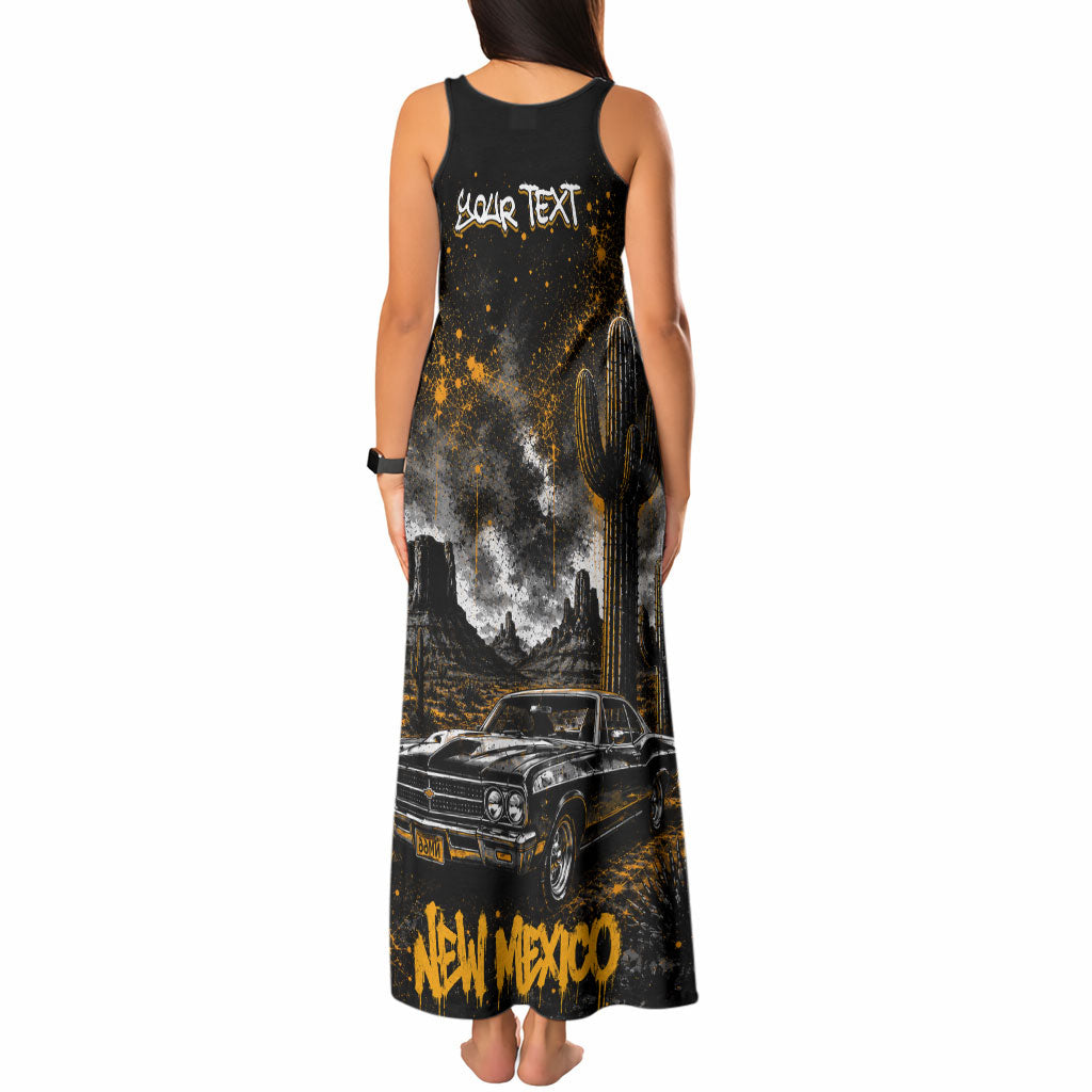 Personalized New Mexico Route 66 Classic Car Tank Maxi Dress Desert Cactus Grunge Paint Splatter Vintage Road Trip