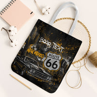 Personalized New Mexico Route 66 Classic Car Tote Bag Desert Cactus Grunge Paint Splatter Vintage Road Trip