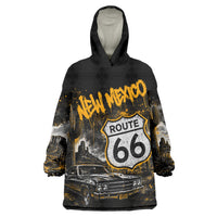 Personalized New Mexico Route 66 Classic Car Wearable Blanket Hoodie Desert Cactus Grunge Paint Splatter Vintage Road Trip