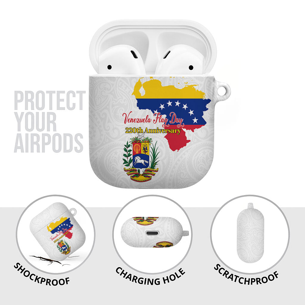 Venezuela Flag Day 220th Anniversary AirPods Case Patriotic Map Coat Of Arms Subtle