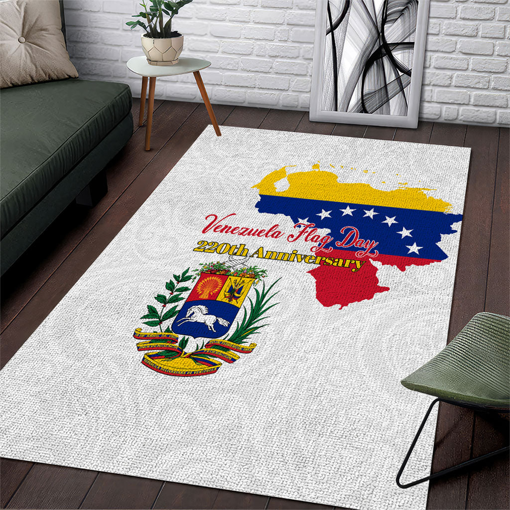 Venezuela Flag Day 220th Anniversary Area Rug Patriotic Map Coat Of Arms Subtle