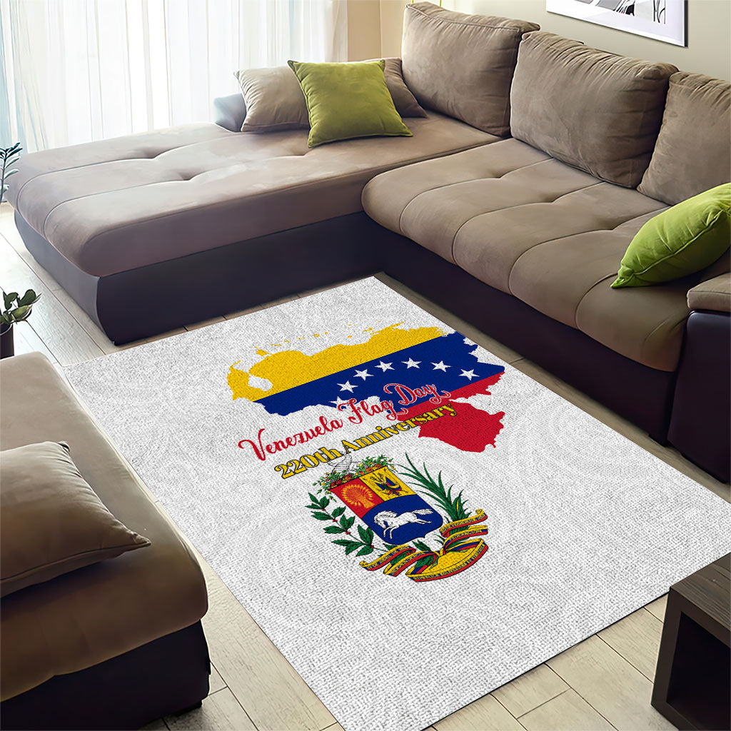 Venezuela Flag Day 220th Anniversary Area Rug Patriotic Map Coat Of Arms Subtle